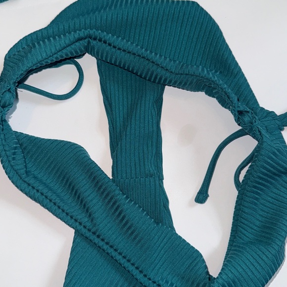 Zaful Ribbed Bikini Size Small US Size 4 Dark Teal - Picture 11 of 15